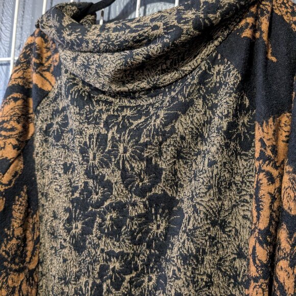 Size L Free People Long Sleeve Pullover Boat Cowl Neck Multicolor Knit Sweater - Picture 7 of 7